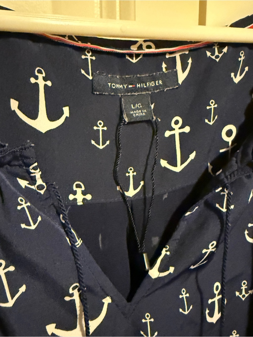 Tommy Hilfiger Navy and White Anchor Print Shift Dress - Picture 2 of 3
